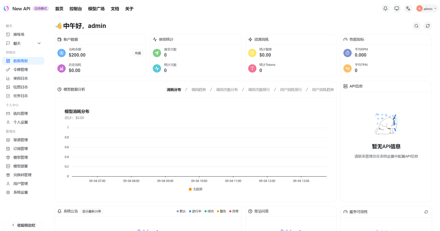 New API 渠道与令牌运营后台