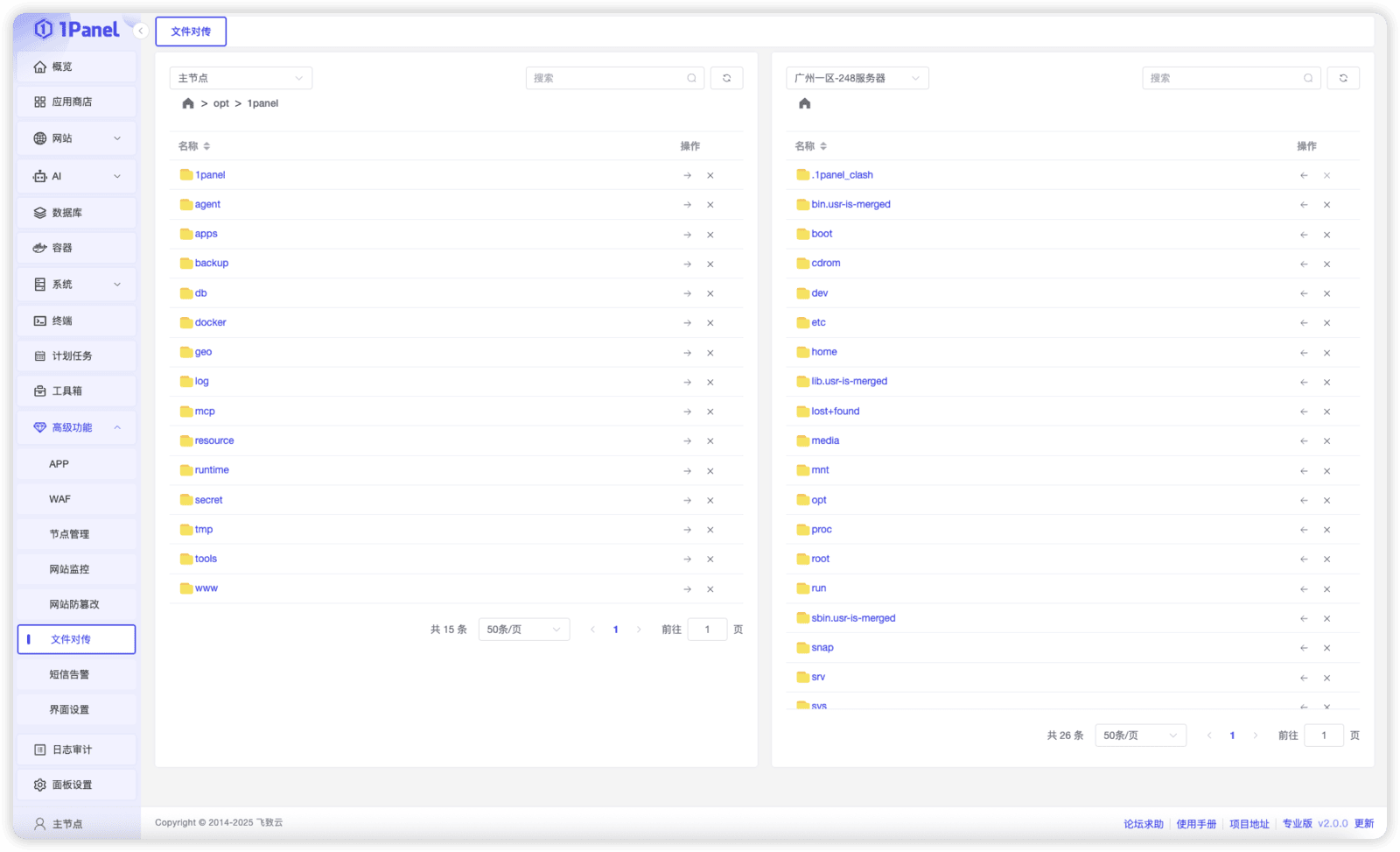 图5 1Panel V2的网站负载均衡配置界面